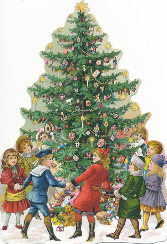 Christmas card + cover Victorian Christmas tree