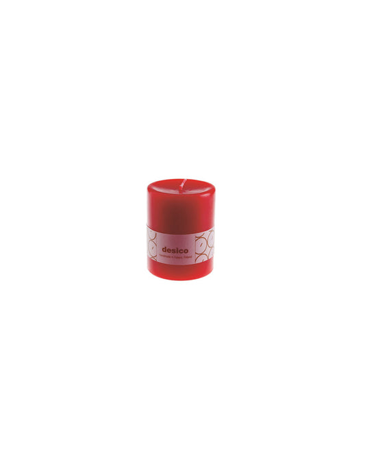 Table candle Desico bright red 10 cm