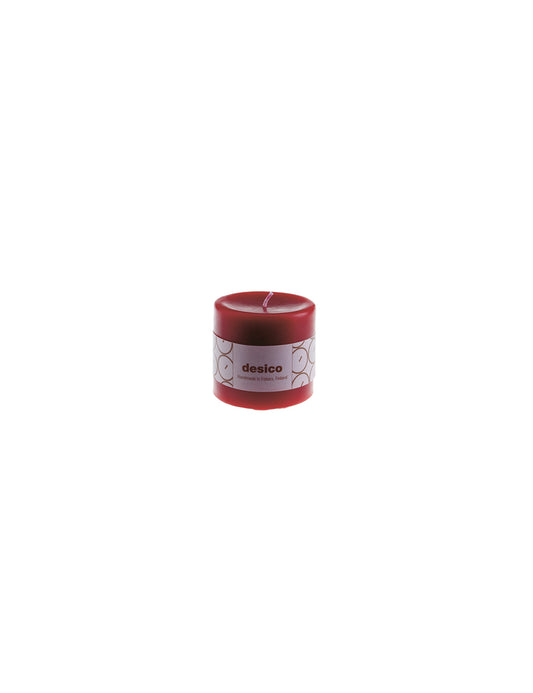 Table candle Desico dark red 7 cm