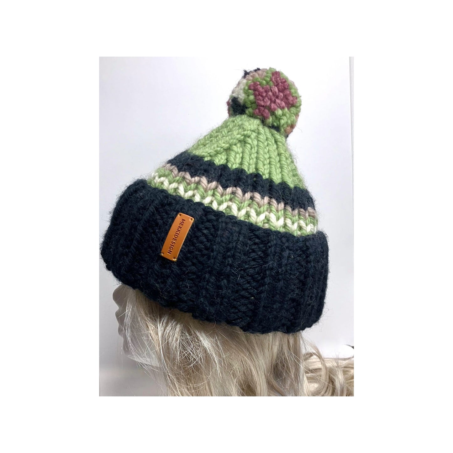 Wool beanie Aitoo black/green